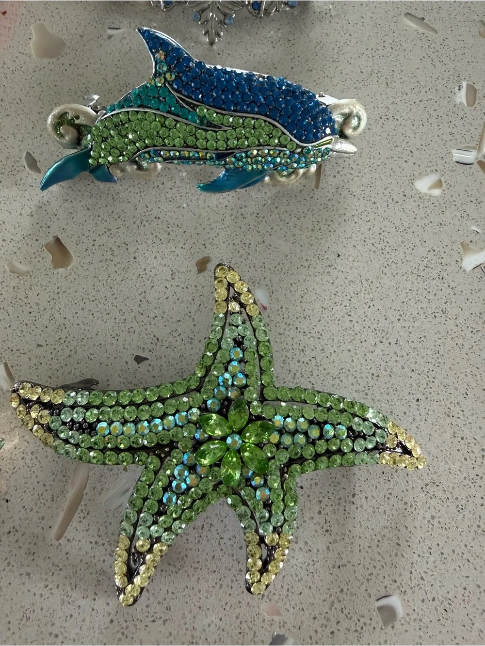 Colorful Ocean Fish, Dolphin, Seashell Starfish, Bonefish, Skull Hair Clips